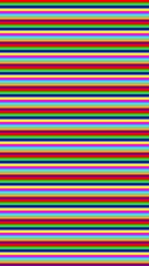 A vibrant abstract background featuring numerous thin, parallel horizontal stripes in a spectrum of bold primary and secondary colors, creating a retro digital noise or test pattern effect.