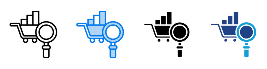 Analytics icon set multiple style collection