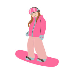 Snowboard Player Action Snowboarder Cartoon Sport Graphic Vector illustration flat hand drawn for web , card , banner and social media design . Winter sport .