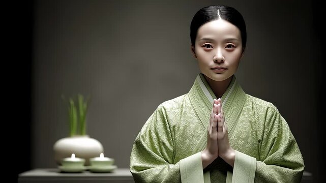 Tang Dynasty Woman Meditation Zen Health