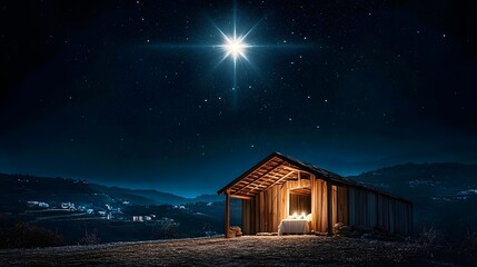 Star over manger.