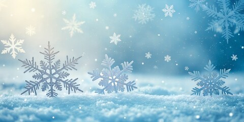 Snowflakes winter snow ice crystal frozen cold season holiday christmas background december frost nature weather celebration decoration blue white