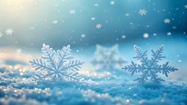 Snowflakes winter snow ice crystal frozen cold season holiday christmas december january february weather nature background design pattern texture
