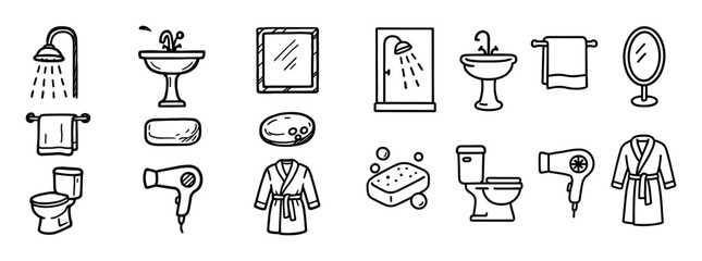 Hotel Bathroom Icons