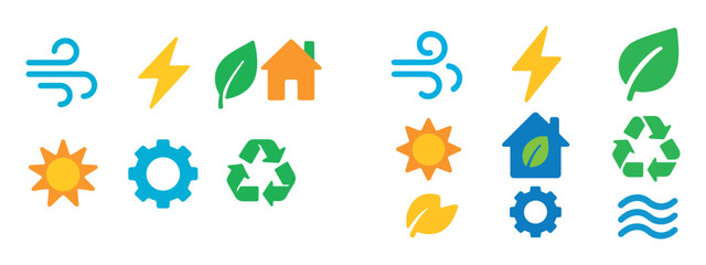 Colorful Eco Icons Grid