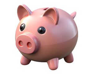 Charming 3D Piggy Bank Icon for Children’s Savings and Investment Learning