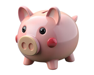 Cute 3D Piggy Bank Model with Blush for Kids Saving Money and Financial Education