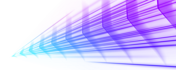 Luminous blue and purple beams race across a transparent background, emphasizing precision and innovation. Ideal for AI, data, or high-tech visuals. PNG format ensures easy use.