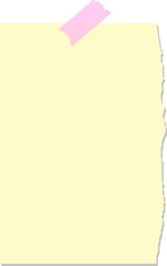 blank note paper with pink tape