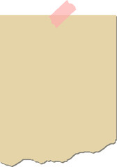 blank note paper with pink tape