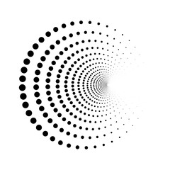 Halftone spiral texture in black and white
