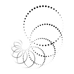 Halftone spiral texture in black and white