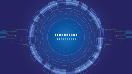 Hi-Tech Circular Digital HUD Interface and Circuit Background