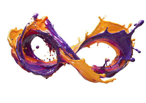 Paint splashes form vibrant infinity shape
