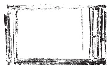 Obraz premium Heavy Distressed Ink Frame with Thick Border and Central Transparent Negative Space