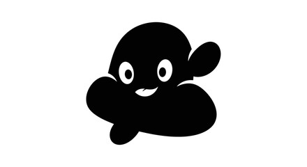 Fototapeta premium Cute cartoon cloud character simple flat vector illustration isolated on white background
