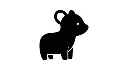Minimalist bear icon simple flat vector glyph isolated on white background