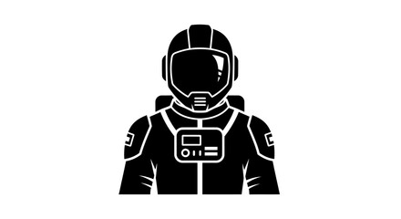 Astronaut in spacesuit vector illustration in glyph style isolated on white background