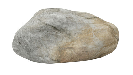 Single smooth river rock isolated on white background for zen gardens or natural landscaping