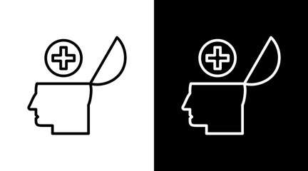 Positive Thinking White Icon Set Design