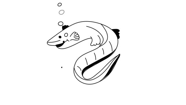 Get this creative icon animation of snake fish in trendy style
