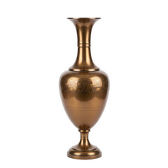 Antique Bronze Vase With Intricate Engraved Patterns Isolated On Black Background Studio Shot