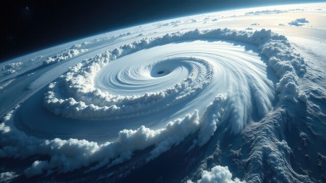 A swirling pattern in the clouds, ideal for use in nature-inspired designs or as a symbol of growth