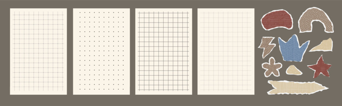 Classic graph matrix pattern on weathered paper with ripped edges. Ideal for educational layouts, planners, workbooks, and creative printable designs.