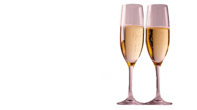 Elegant Champagne Flutes with Bubbles for Celebrations