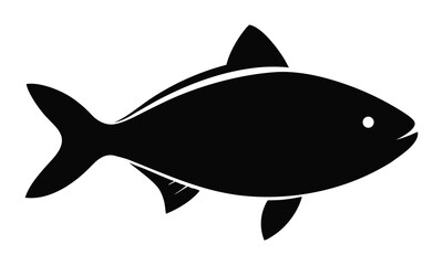 Minimalist Fish Silhouette Logo – Black Aquatic Animal Vector for Fishing, Seafood, and Marine Branding.