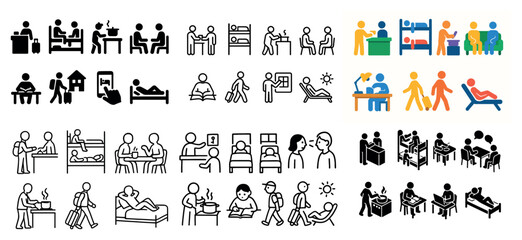 Obraz premium Stick figure icons of everyday activities