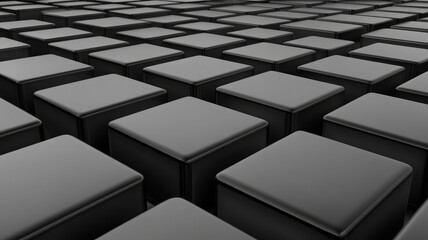 Black cube geometric pattern abstract modern design seamless minimal 3D rendering