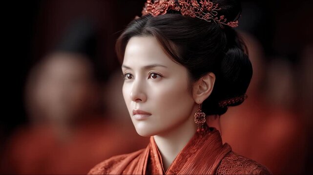 Tang Dynasty woman is dignified and elegant, showing the beauty of Oriental classics
