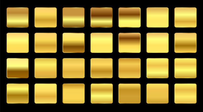 premium yellow gold gradients swatches big set