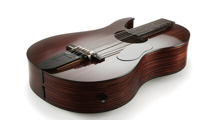 Obraz premium Sleek Modern Acoustic Guitar, Dark Wood with Striking Grain