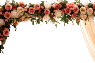 Elegant Floral Wedding Arch with Roses and Peonies