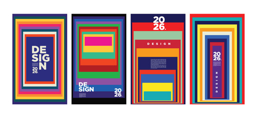 Cover and Poster Design Template for Magazine. Trendy Vector Typography and Colorful Illustration Collage for Cover and Page Layout Design 2026