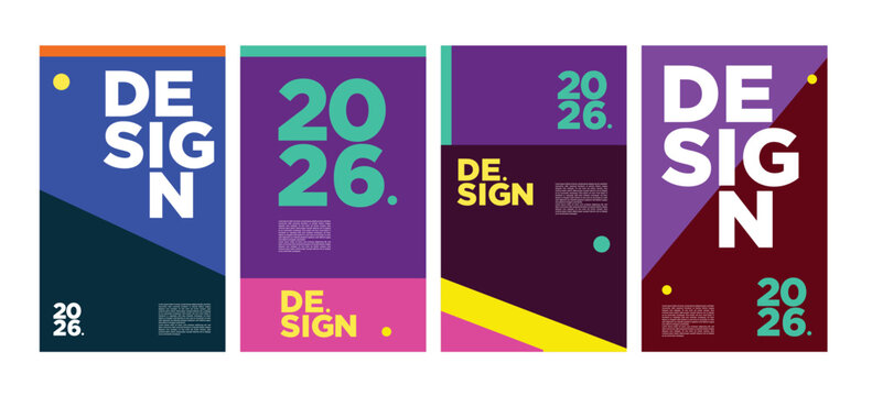 Cover and Poster Design Template for Magazine. Trendy Vector Typography and Colorful Illustration Collage for Cover and Page Layout Design 2026