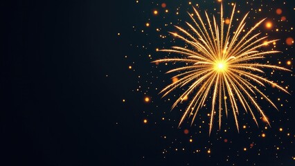 A firework exploding in the night sky with vibrant colors and sparks