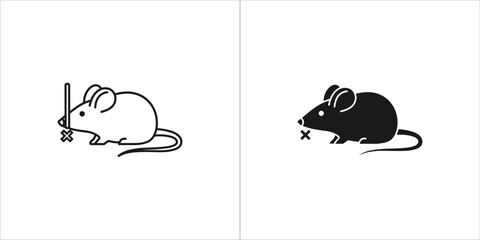 Two icons of a mouse, one outline and one filled