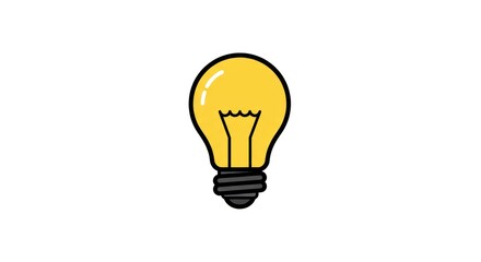 Illustration of a yellow light bulb isolated on white background