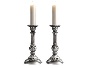  Ornate 19th Century Neo-Gothic Candle Holders – Luxury Decor PNG