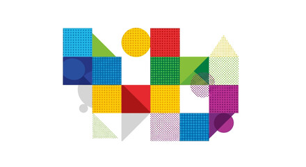 Geometric Shapes Composition: A Vibrant and Abstract Design.