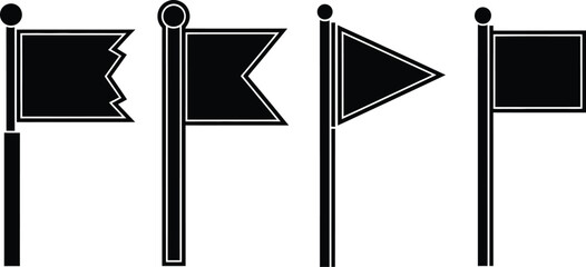 Diverse flag shapes for marking locations, achievements, or alerts