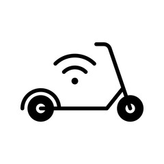 Smart scooter flat icon electric mobility sharing
