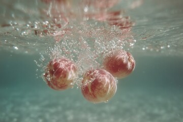 peaches fall in water