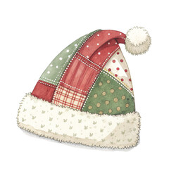 Patchwork Christmas  And New Year Clipart White Background