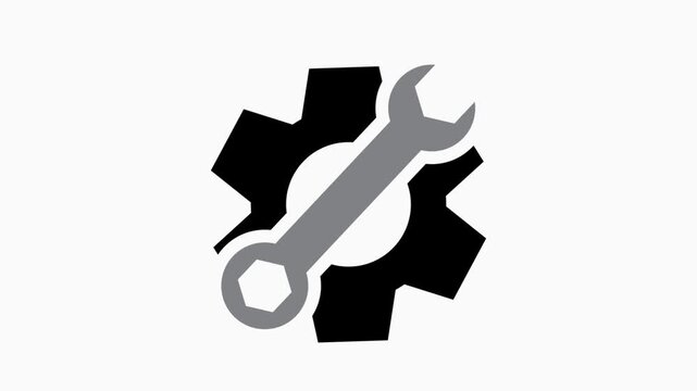 gear setting  icon animation  simple flat