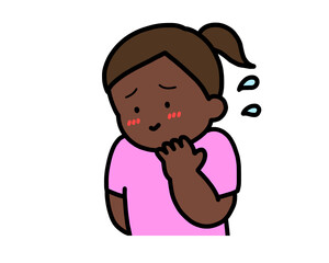 照れる　黒人の女の子