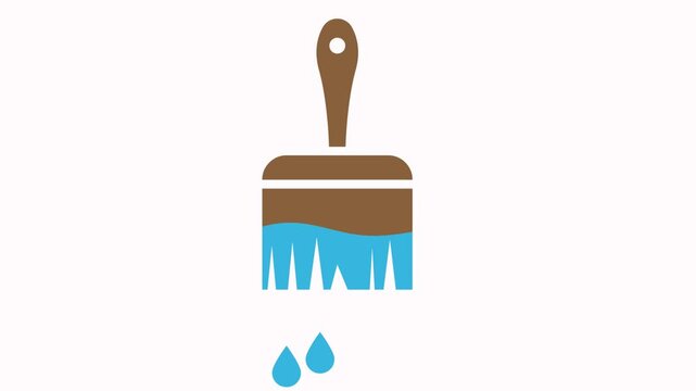 paint brush  icon animation  simple flat
